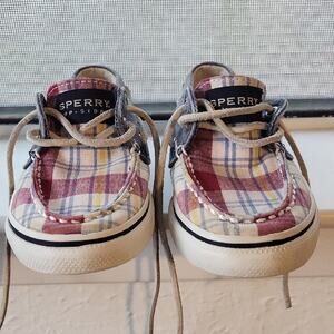 Sperry Kids Plaid Sneakers - Red, Blue, White
